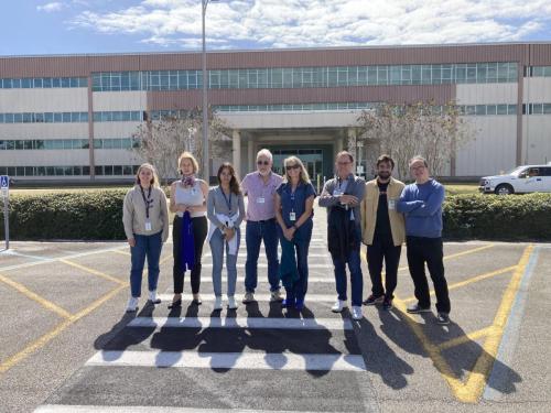 The whole Cerebral Ageing team in front of the Space Station Processing Center, where the labs are.